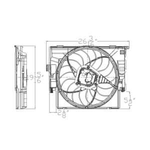 BMW BMW 4 (2DOORS/COUPE) RADIATOR FAN ASSY(EXC M SPORT) OEM#17428641964 2014-2016 PL#BM3115123