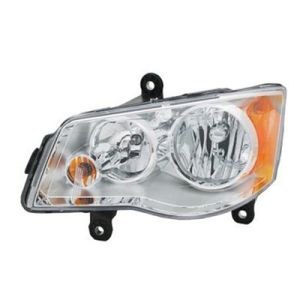 CHRYSLER TOWN & COUNTRY HEAD LAMP ASSEMBLY LEFT (Driver Side) (HALOGEN)(CHR BEZEL) LME OEM#5113337AG (P) 2008-2016 PL#CH2502192