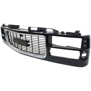 GM TRUCKS & VANS SUBURBAN (FULL SIZE) (CHEVY&GMC) GRILLE CHR/PTD (COMP HEAD/LAMP)(GMC) OEM#12388709 1994-1999 PL#GM1200392