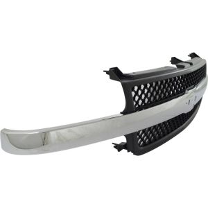 GM TRUCKS & VANS SILVERADO/PU (CHEVY) (07 OLD STYLE) GRILLE CHR/BLK (2500HD & 3500) OEM#15088290 1999-2002 PL#GM1200523