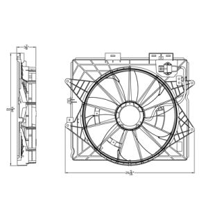 CADILLAC CTS/CTS-V WAGON RADIATOR & A/C FAN ASSEMBLY (W/ RESISTER)(CTS) (SINGLE FAN) OEM#20914377-PFM 2010-2014 PL#GM3115253