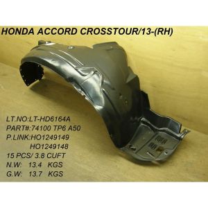 HONDA ACCORD CROSSTOUR FENDER LINER RIGHT (Passenger Side) WO/INSULATION FOAM OEM#74100TP6A50-PFM 2013-2015 PL#HO1249149