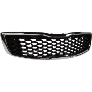 KIA FORTE SEDAN GRILLE PTD-BLK (W/SMOKED BLACK CHROME FRAME) OEM#86350B0010 2017-2018 PL#KI1200191