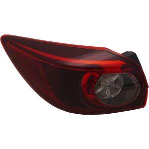 MAZDA MAZDA3 TAIL LAMP ASSEMBLY LEFT (Driver Side) (HATCHBACK)(LED)(SMOKE)(OUTER) OEM#BHP251160C 2014-2018 PL#MA2804116