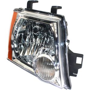 NISSAN(DATSUN) XTERRA HEAD LAMP ASSEMBLY RIGHT (Passenger Side) (CHROME BEZEL)(EXC S/X MDL) OEM#26010EA025 2005-2015 PL#NI2503161