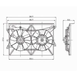 SCION SCION tC RADIATOR & A/C FAN ASSEMBLY (DUAL FAN) OEM#1671128170-PFM 2005-2010 PL#SC3115101