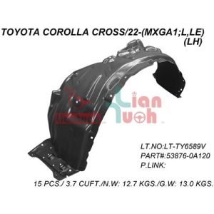 TOYOTA COROLLA CROSS  FENDER LINER LEFT (Driver Side) (L/LE) OEM#538760A120 2022-2023 PL#TO1248251
