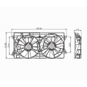 TOYOTA MR2 RADIATOR & A/C FAN ASSY (DUAL FAN) OEM#1671122060-PFM 2000-2005 PL#TO3115142