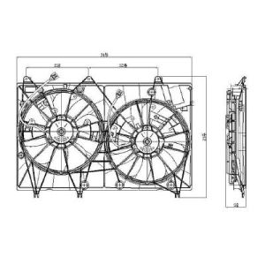 TOYOTA HIGHLANDER HYBRID RADIATOR & A/C FAN ASSY (DUAL FAN) OEM#1671120190-PFM 2008-2010 PL#TO3115153