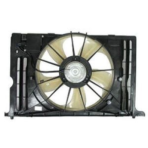 TOYOTA MATRIX RADIATOR & A/C FAN ASSY (1.8L)(SINGLE FAN) W/CONTROL WO/UPPER SHROUD OEM#163630T020-PFM 2009-2014 PL#TO3115166
