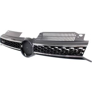 VOLKSWAGEN GTI 2/4DOORS GRILLE BLK/CHR MOLDING OEM#5K0853651BGATL 2010-2014 PL#VW1200159