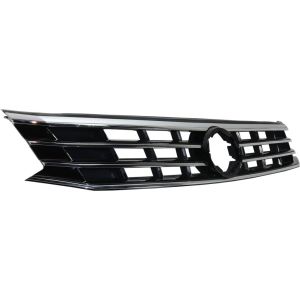 VOLKSWAGEN PASSAT GRILLE ASSEMBLY PTD (W/SILVER&CHR MLDG;WO/COLLISION LED LAMP;EXC GT/R-LINE)**CAPA** OEM#561853651GNLB 2016-2018 PL#VW1200170C