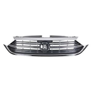VOLKSWAGEN JETTA SEDAN (EXC GLI) GRILLE BLACK W/UPPER CHROME MLDG (WO/SPORT) OEM#17A853651AKLDB 2022-2024 PL#VW1200184