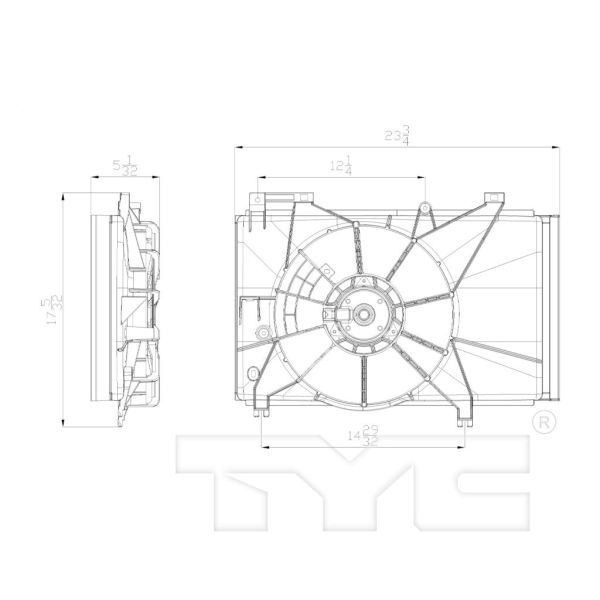 MAZDA MAZDA2 RADIATOR & A/C FAN ASSEMBLY (SINGLE FAN) OEM
